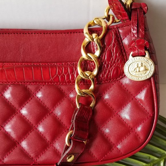 Brahmin Handbags - Brahmin Red Quilted Leather Shoulder Bag